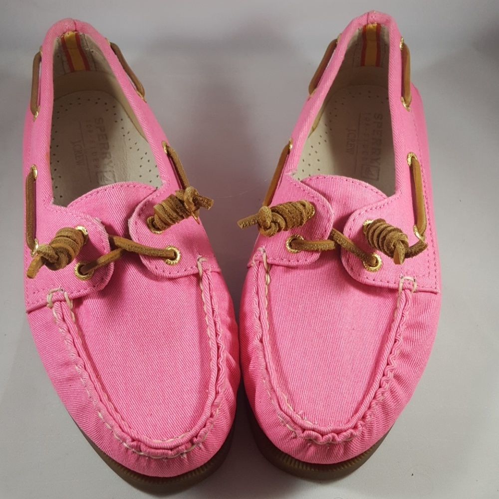 J-Crew Sperry Top Sider Hot Pink Boat Shoes Size 6